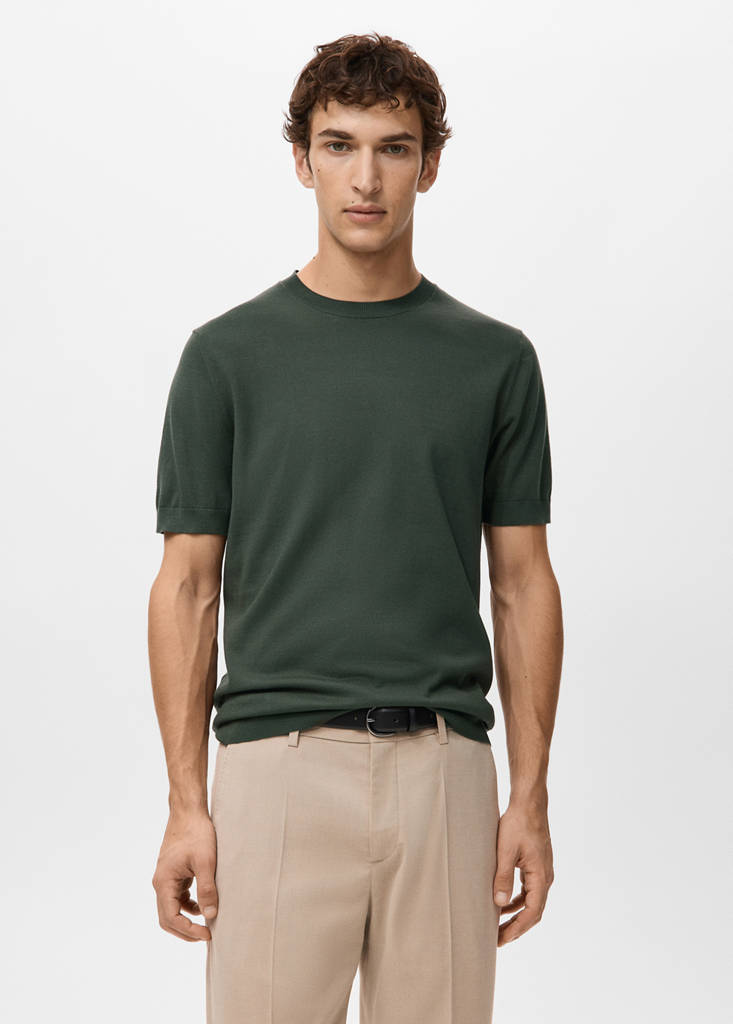 Fine jersey 100% cotton T-shirt — Khaki