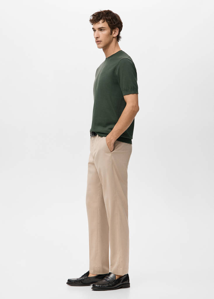 Fine jersey 100% cotton T-shirt — Khaki