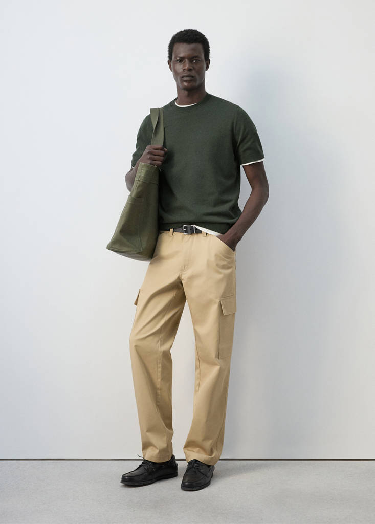 Fine jersey 100% cotton T-shirt — Khaki