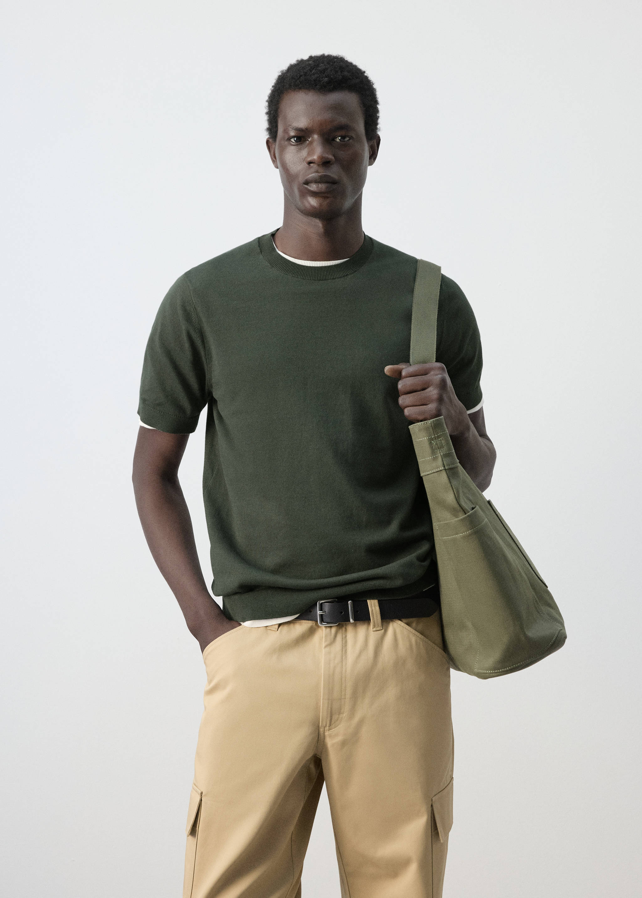 T-shirt maille fine 100 % coton - Plan moyen