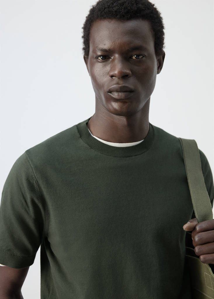 Fine jersey 100% cotton T-shirt — Khaki