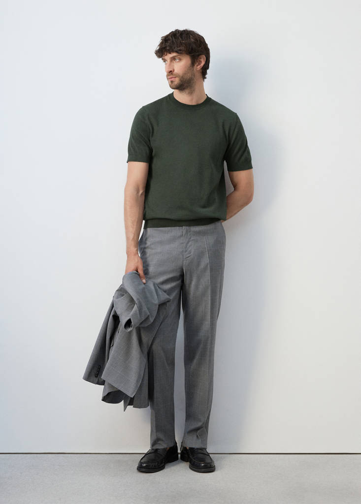 Fine jersey 100% cotton T-shirt — Khaki