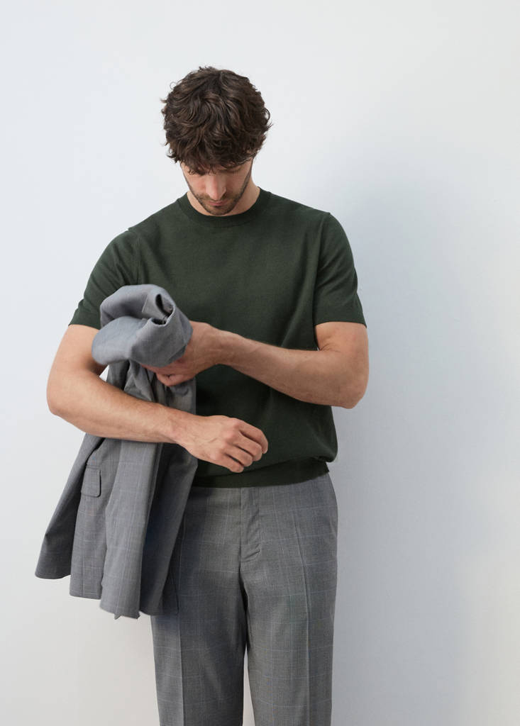 Fine jersey 100% cotton T-shirt — Khaki