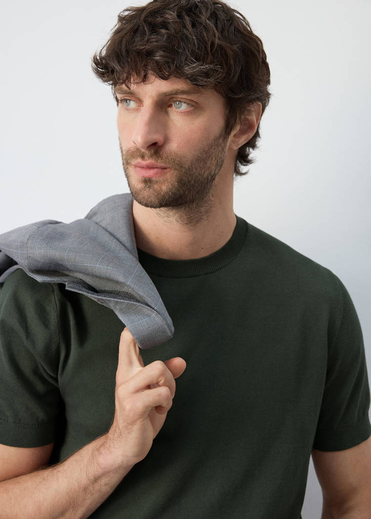 Fine jersey 100% cotton T-shirt — Khaki