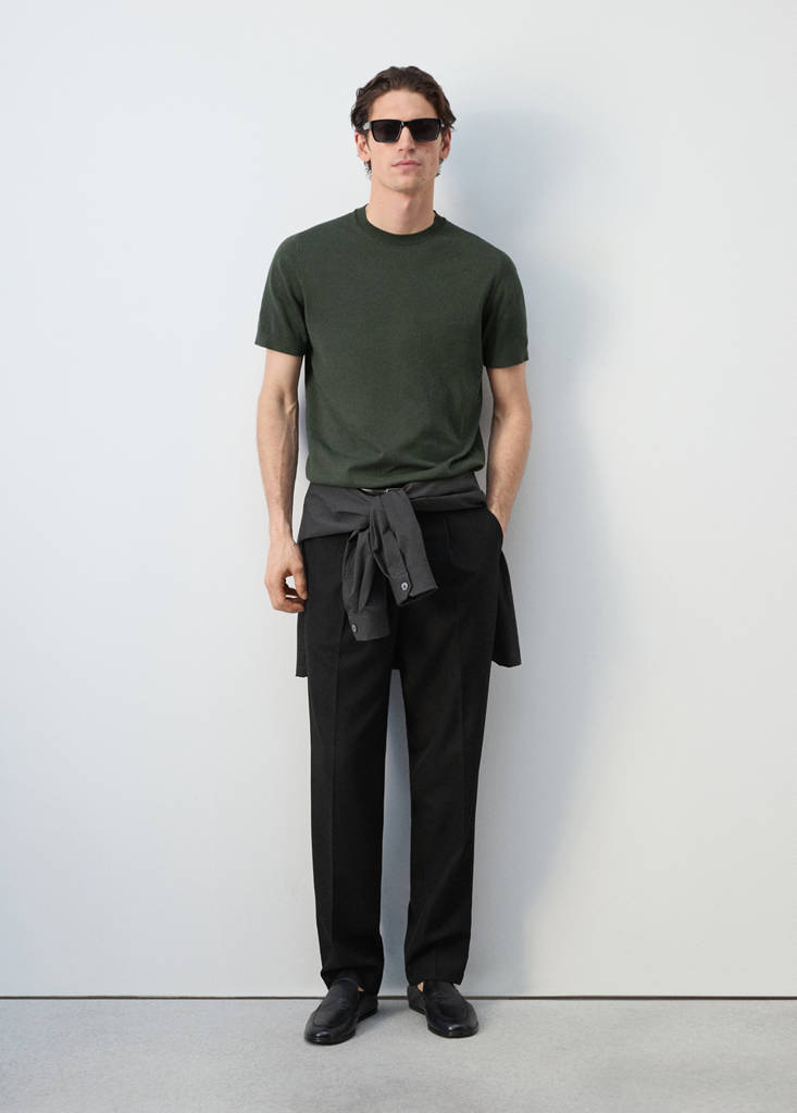 Fine jersey 100% cotton T-shirt — Khaki