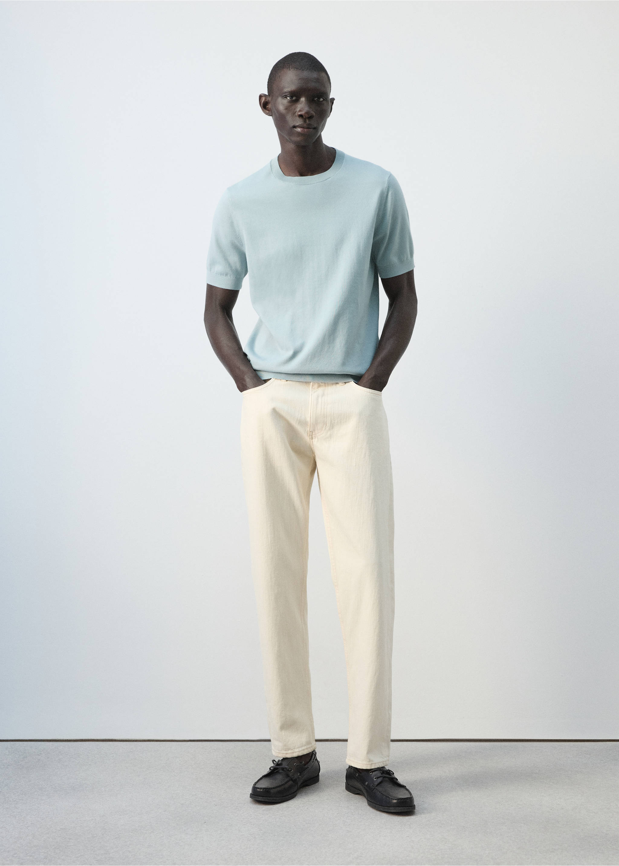 Fine jersey 100% cotton T-shirt - General plane, Aqua Green. Ref: 27061281-00.