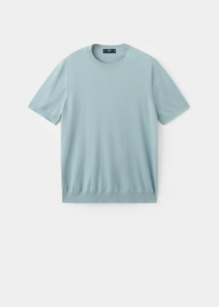 Fine jersey 100% cotton T-shirt — Aqua Green