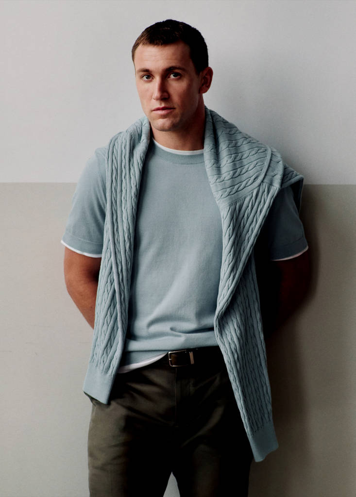Fine jersey 100% cotton T-shirt — Aqua Green