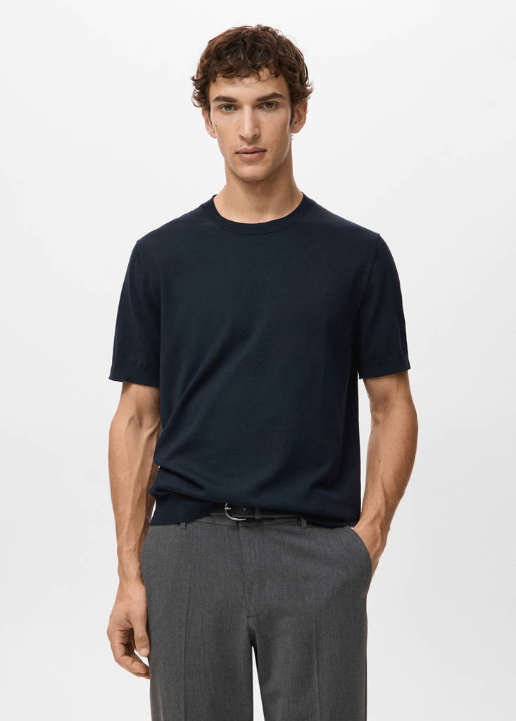 Fine jersey 100% cotton T-shirt — Night Blue