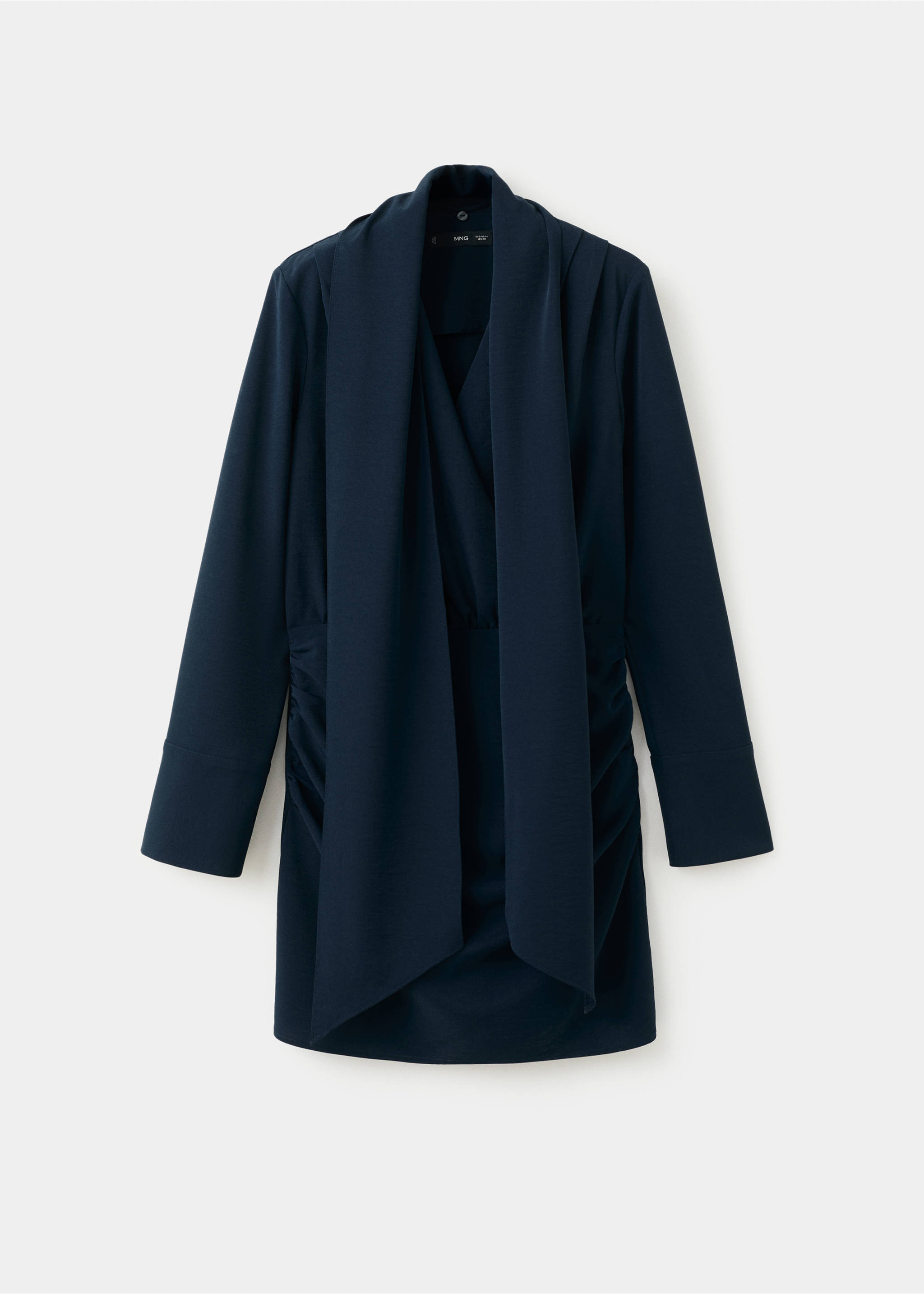 Draped dress with foulard - Article without model, Navy. Ref: 27061283-00.