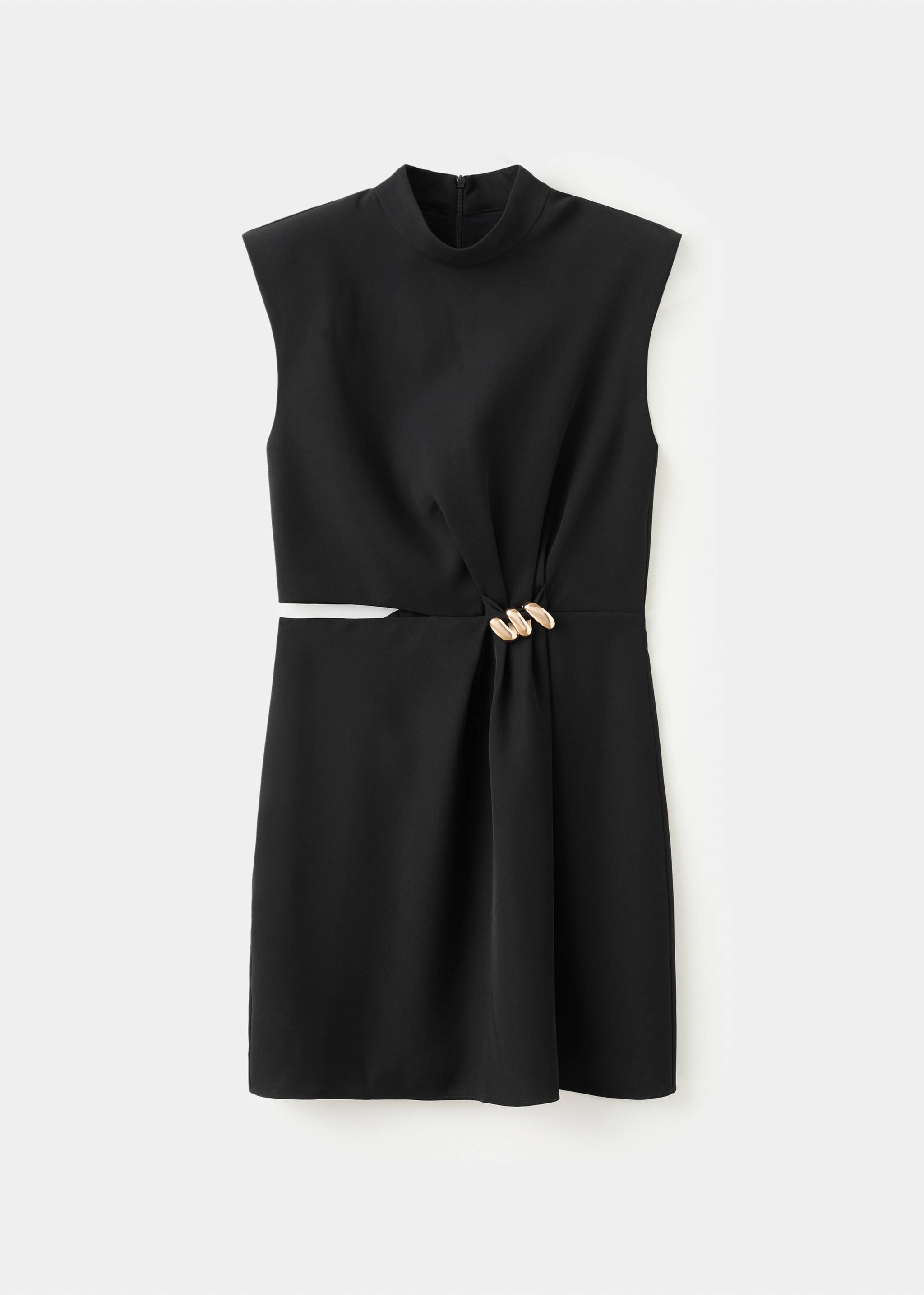 Cut-out jurk met metalen decoratie - Artikel zonder model, Zwart. Ref: 27061284-00.