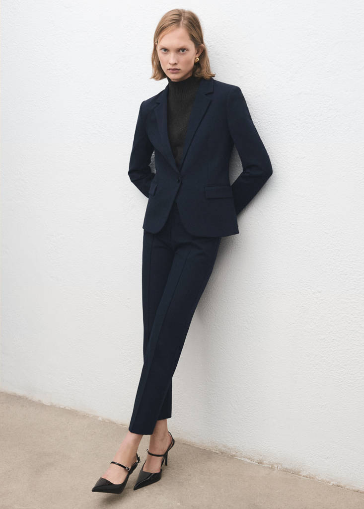 Mid-rise suit trousers — Dark Navy