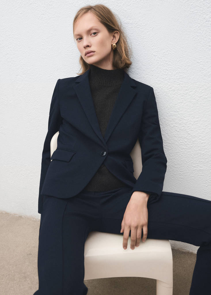 Mid-rise suit trousers — Dark Navy