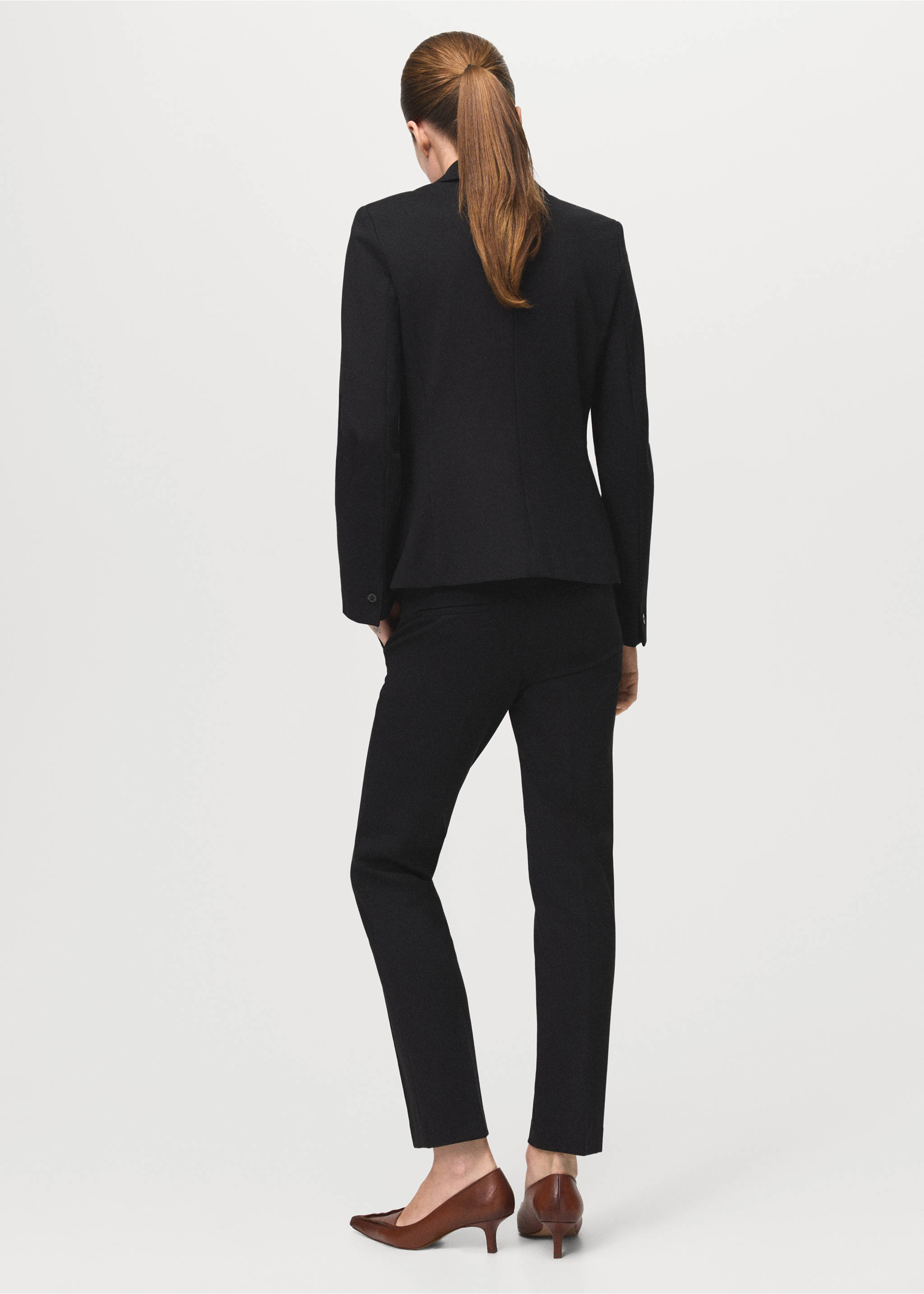 Mid-rise suit trousers - Reverse of the article, Black. Ref: 27061286-00.