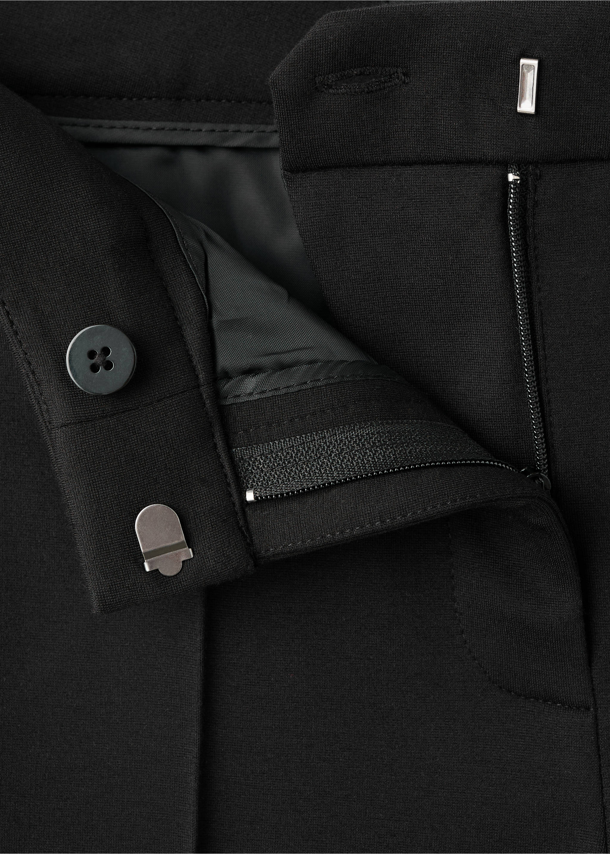 Mid-rise suit trousers - Details of the article 8, Black. Ref: 27061286-00.