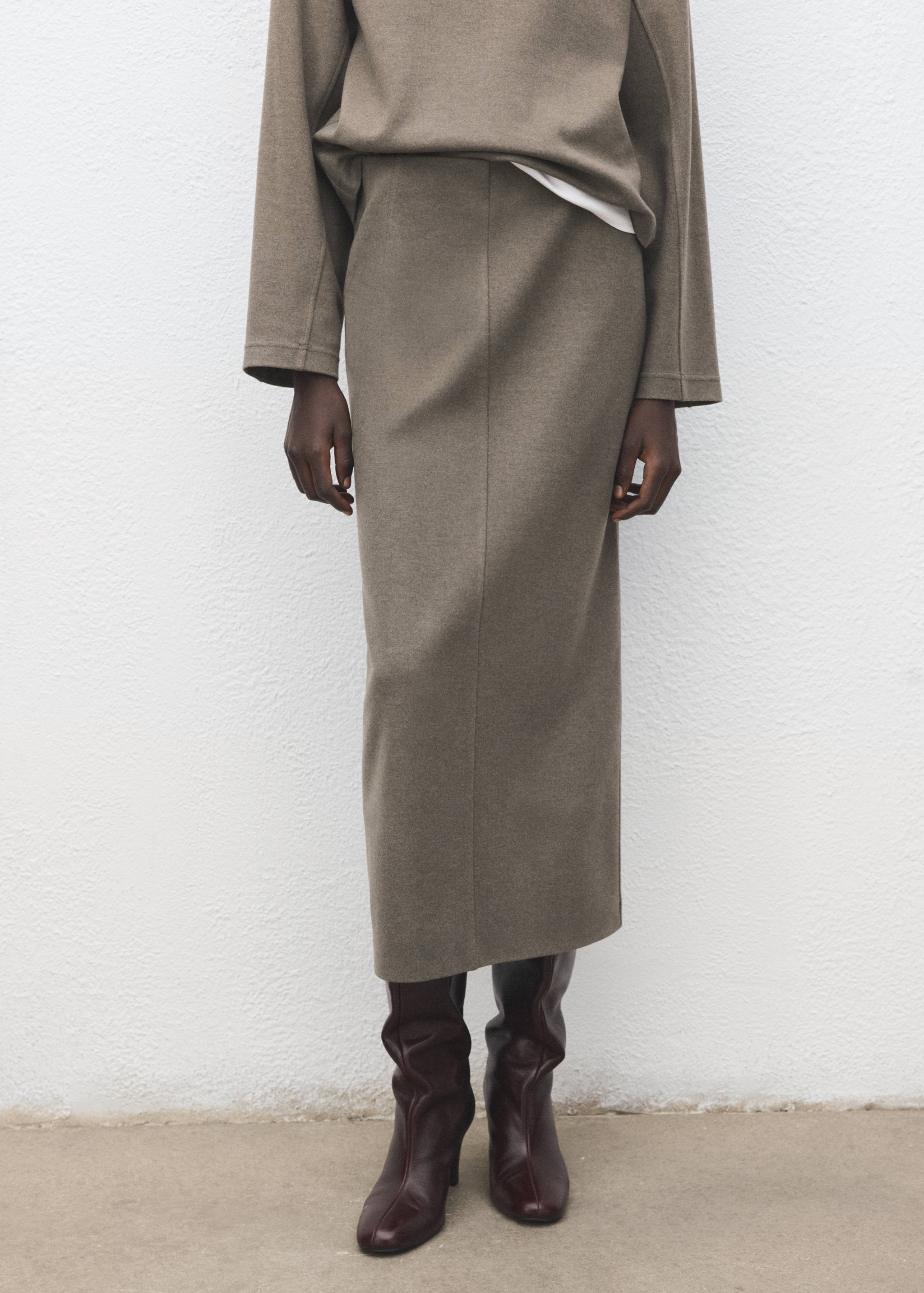 开叉铅笔裙 - null