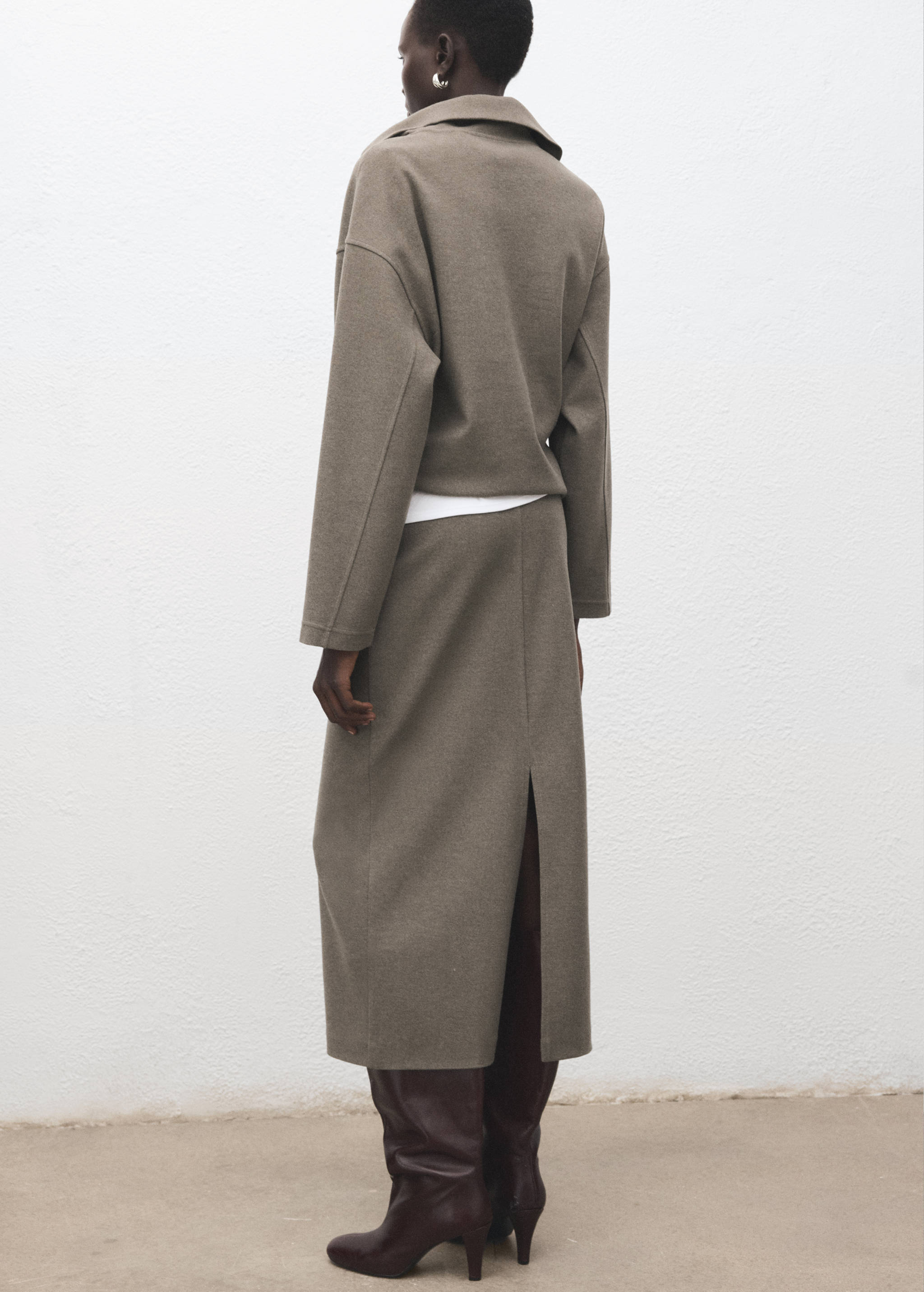 开叉铅笔裙 - null