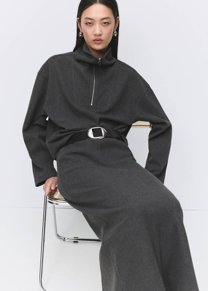 Opening pencil skirt — Dark Heather Grey