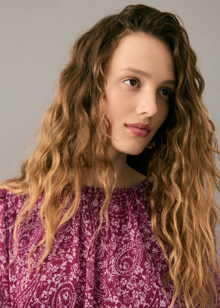 Paisley dress with cut-out — Maroon