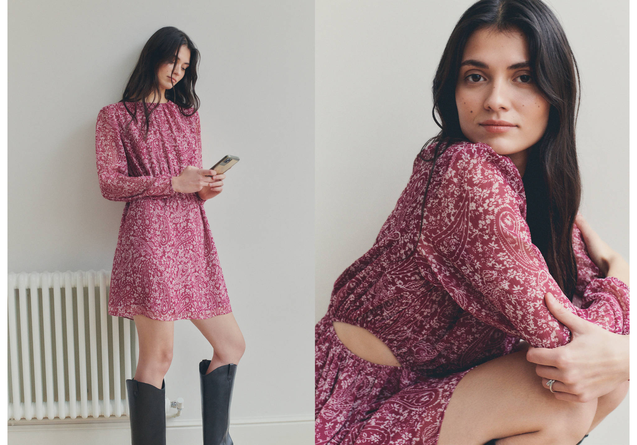 Paisley dress with cut-out - Panoramic plane