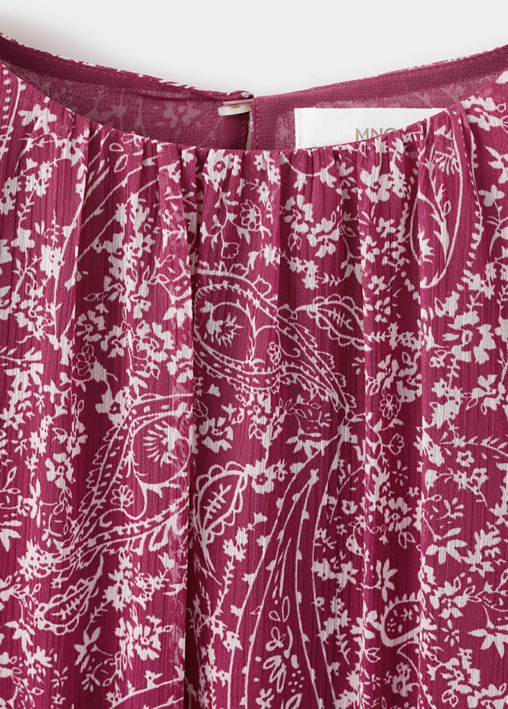 Paisley dress with cut-out — Maroon