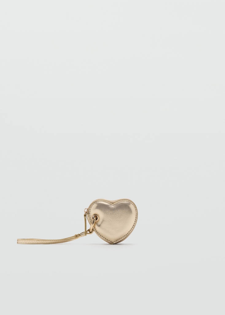 Wallet with heart keychain — Gold