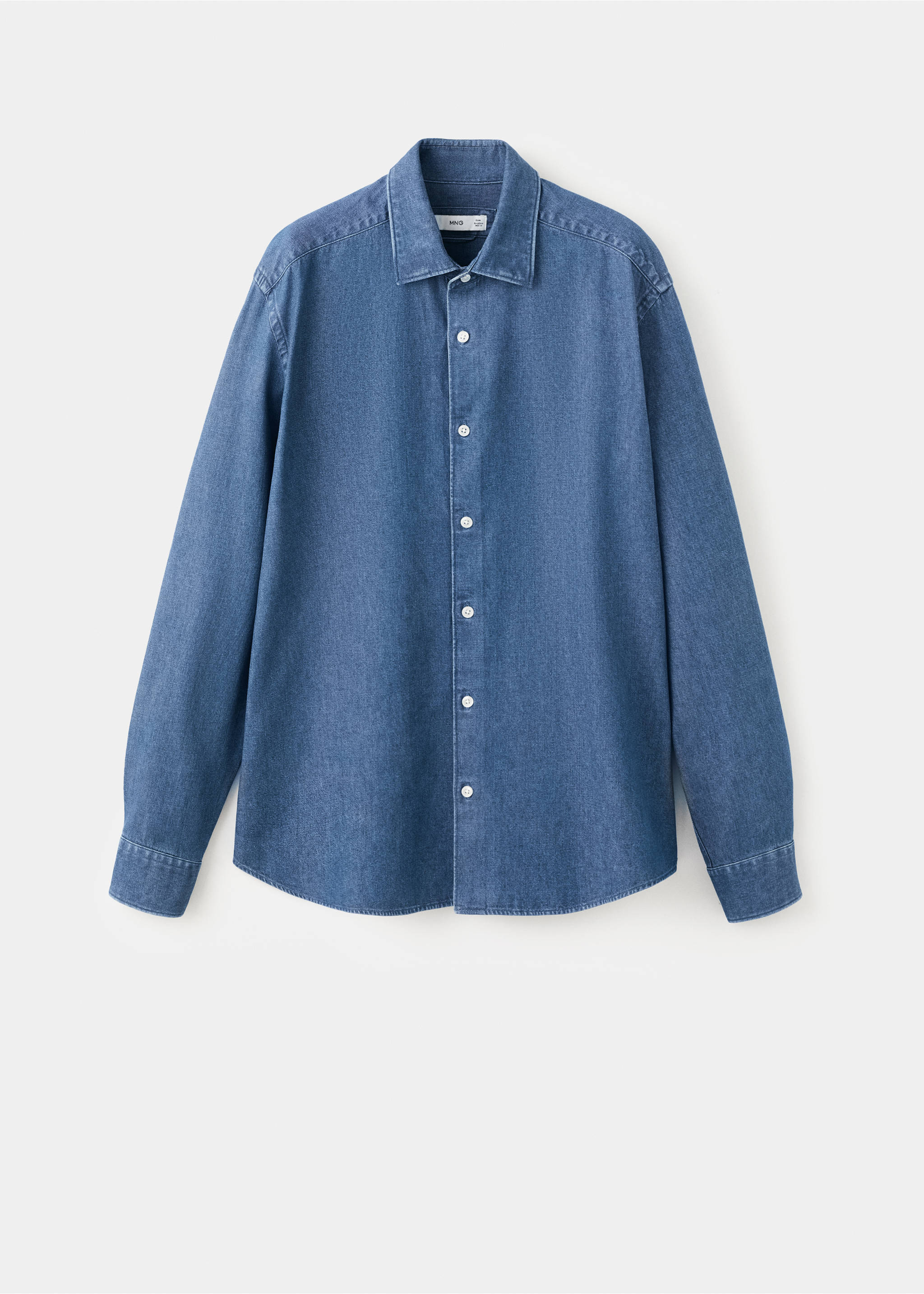 Chemise en jean 100 % coton - Article sans modèle, Bleu moyen. Ref: 27061294-00.