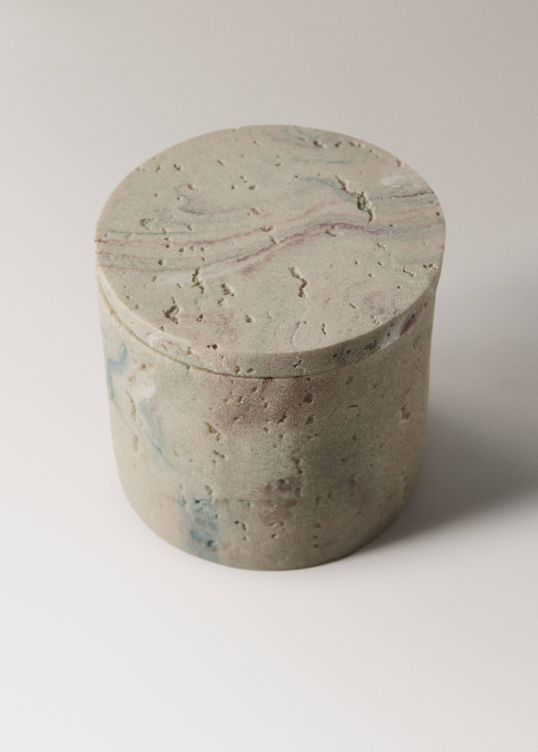 Small travertine-effect resin bathroom jar - Details of the article 1