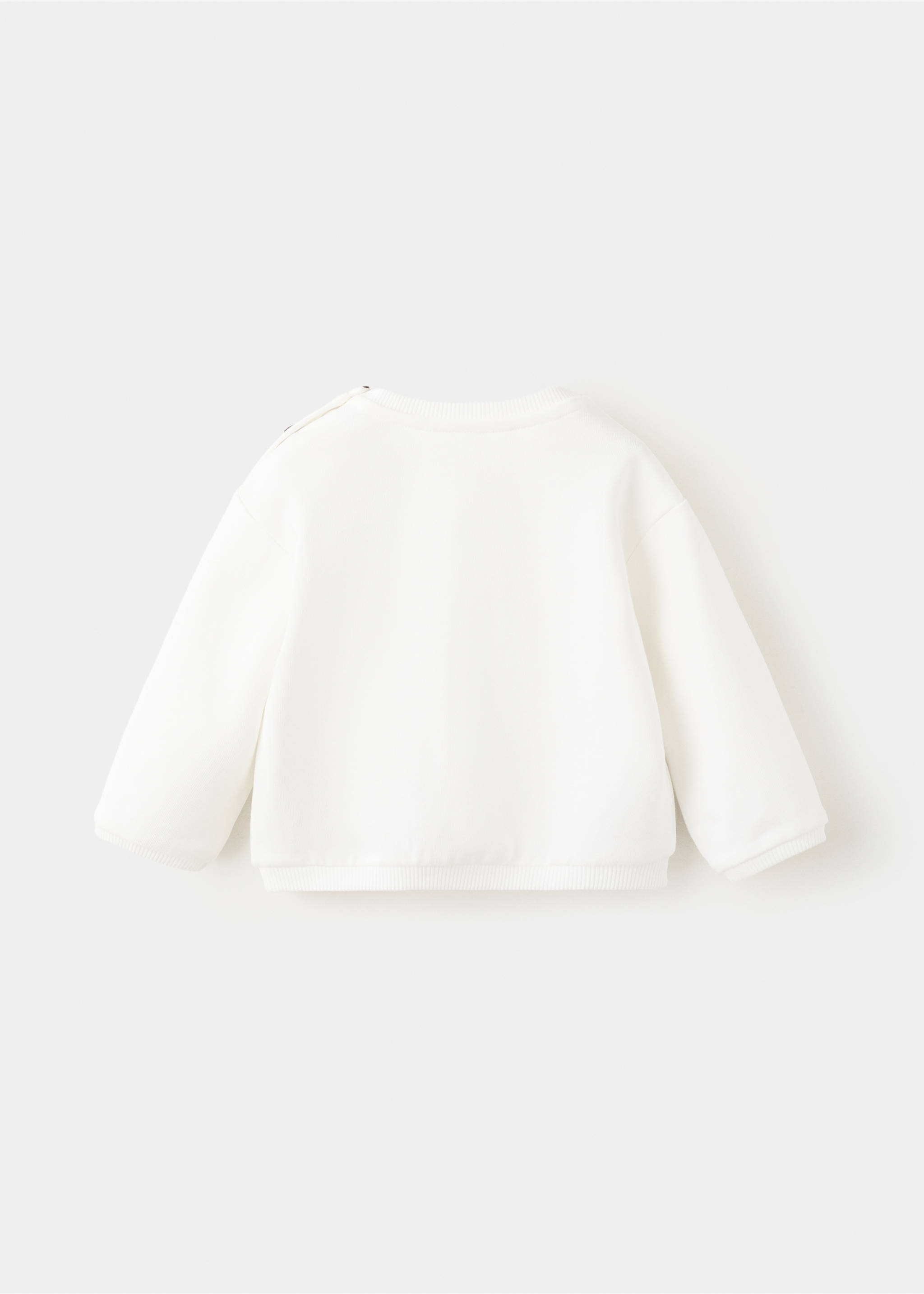 Sudadera estampada bolsillo - Reverso del artículo, Blanco roto. Ref: 27061297-00.