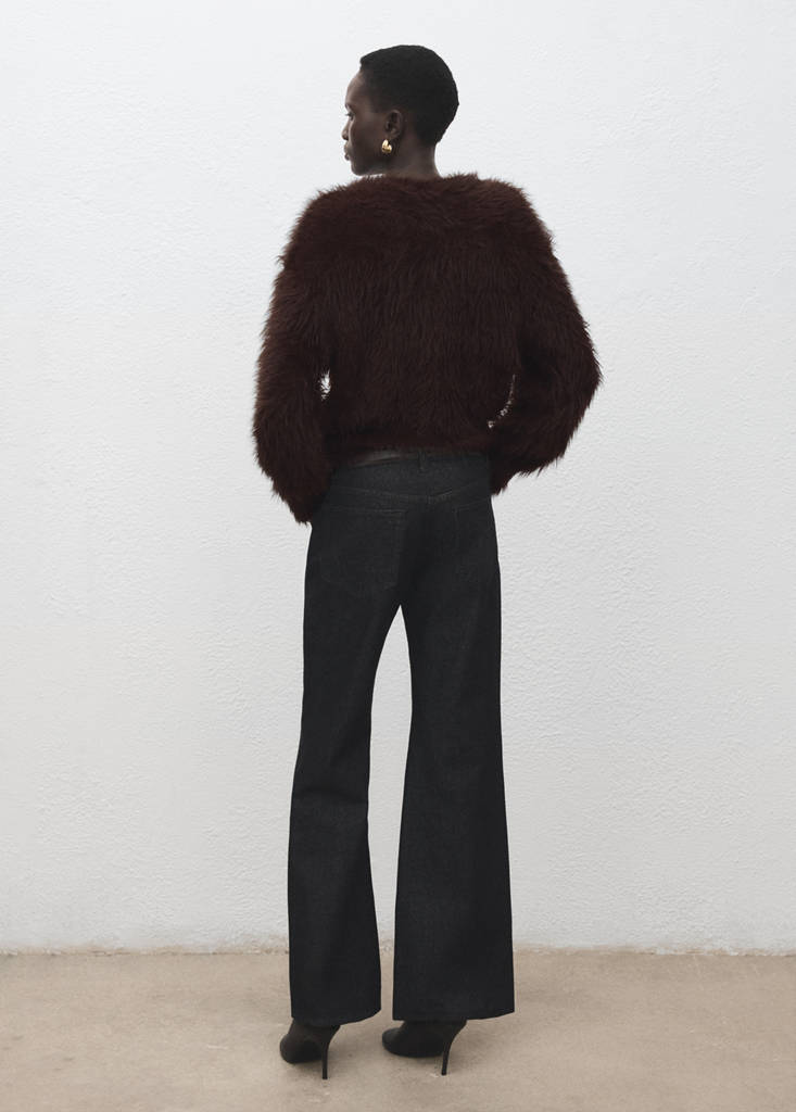 Faux-fur sweater — Brown