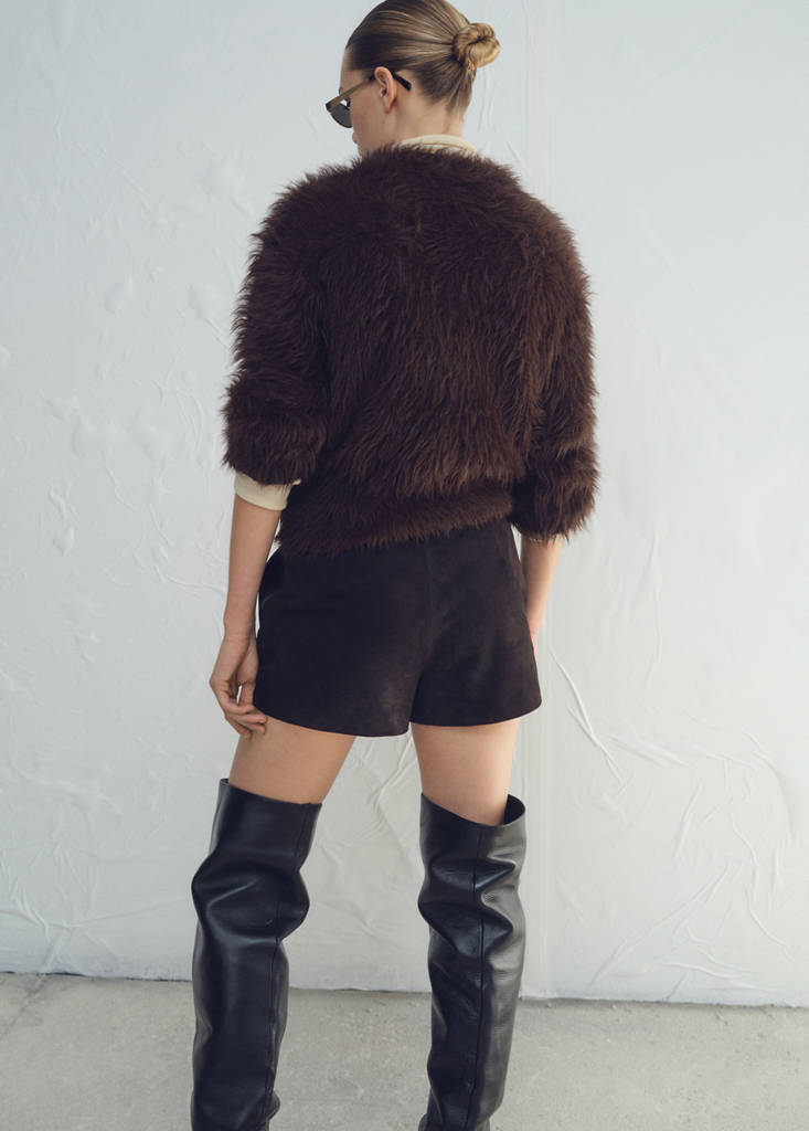 Faux-fur sweater — Brown
