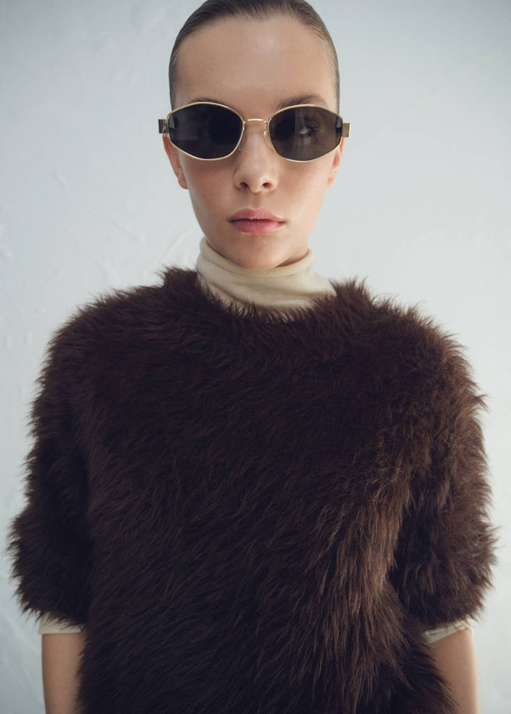 Faux-fur sweater — Brown