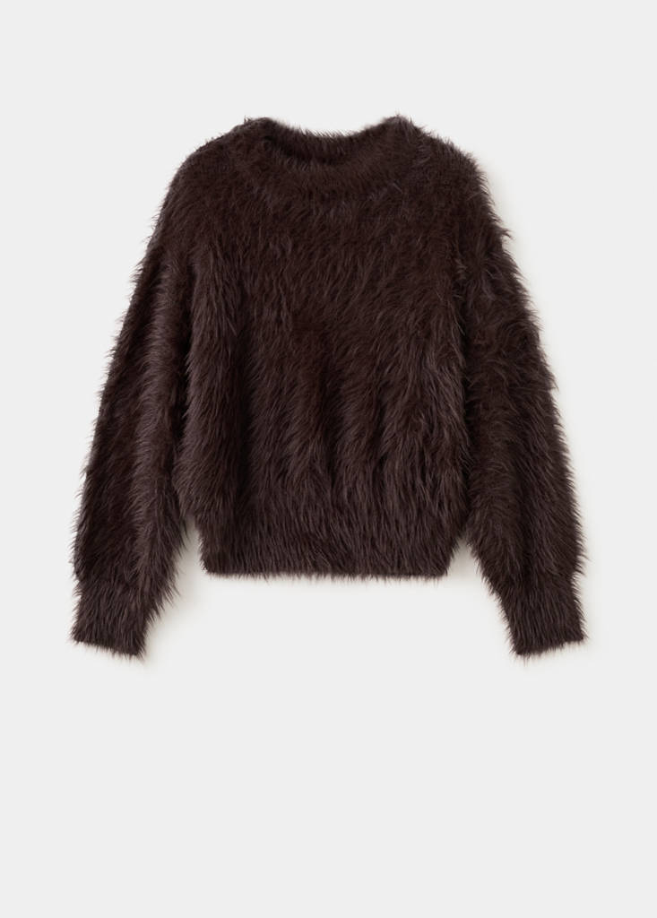 Faux-fur sweater — Brown