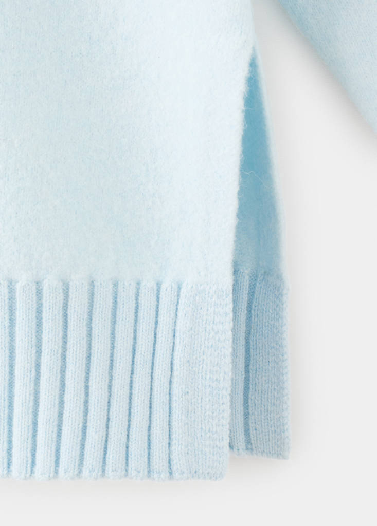 Knitted sweater with openings — Sky Blue