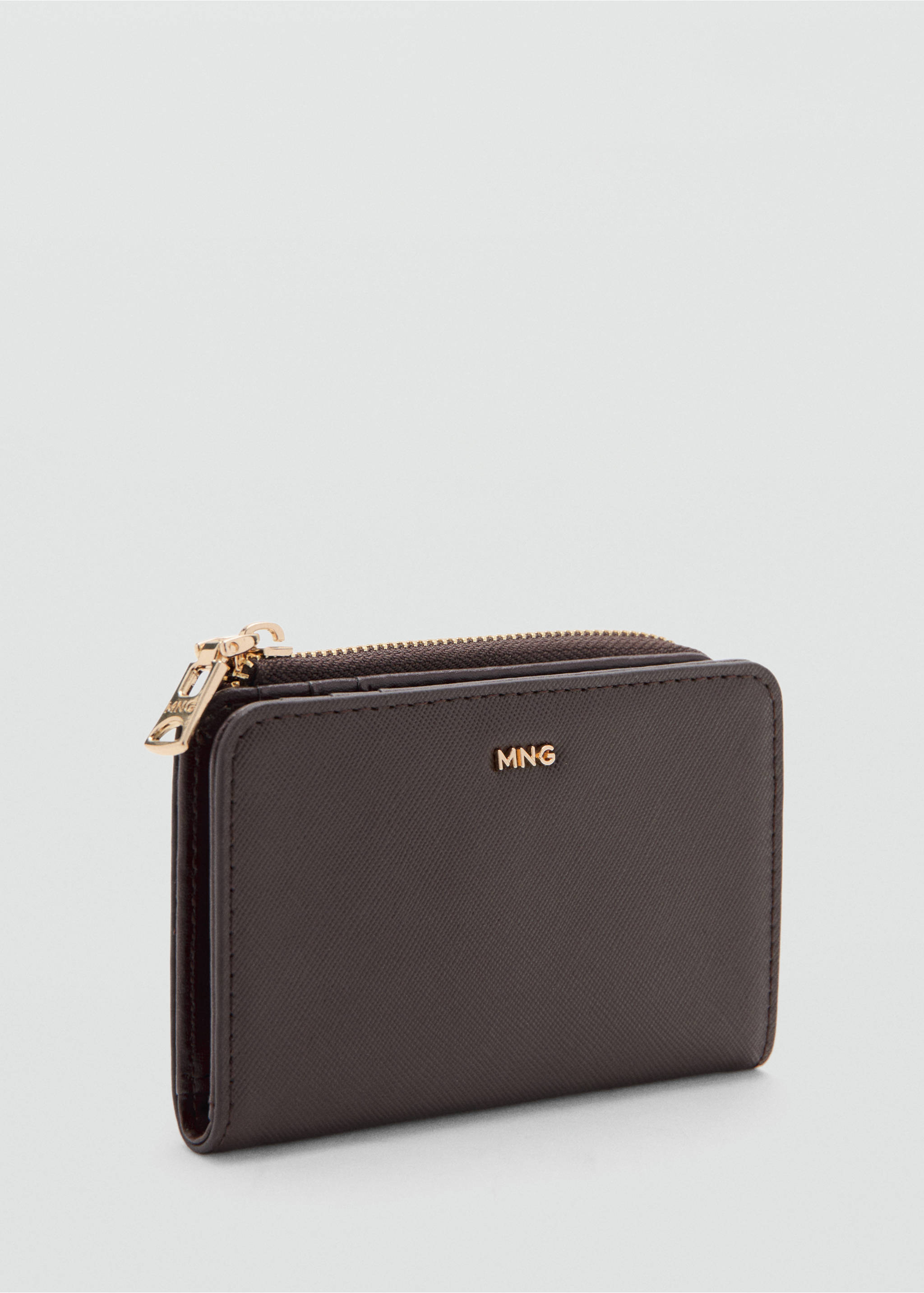 Safiano-effect wallet with flap - Medium plane, Chocolate. Ref: 27061306-00.