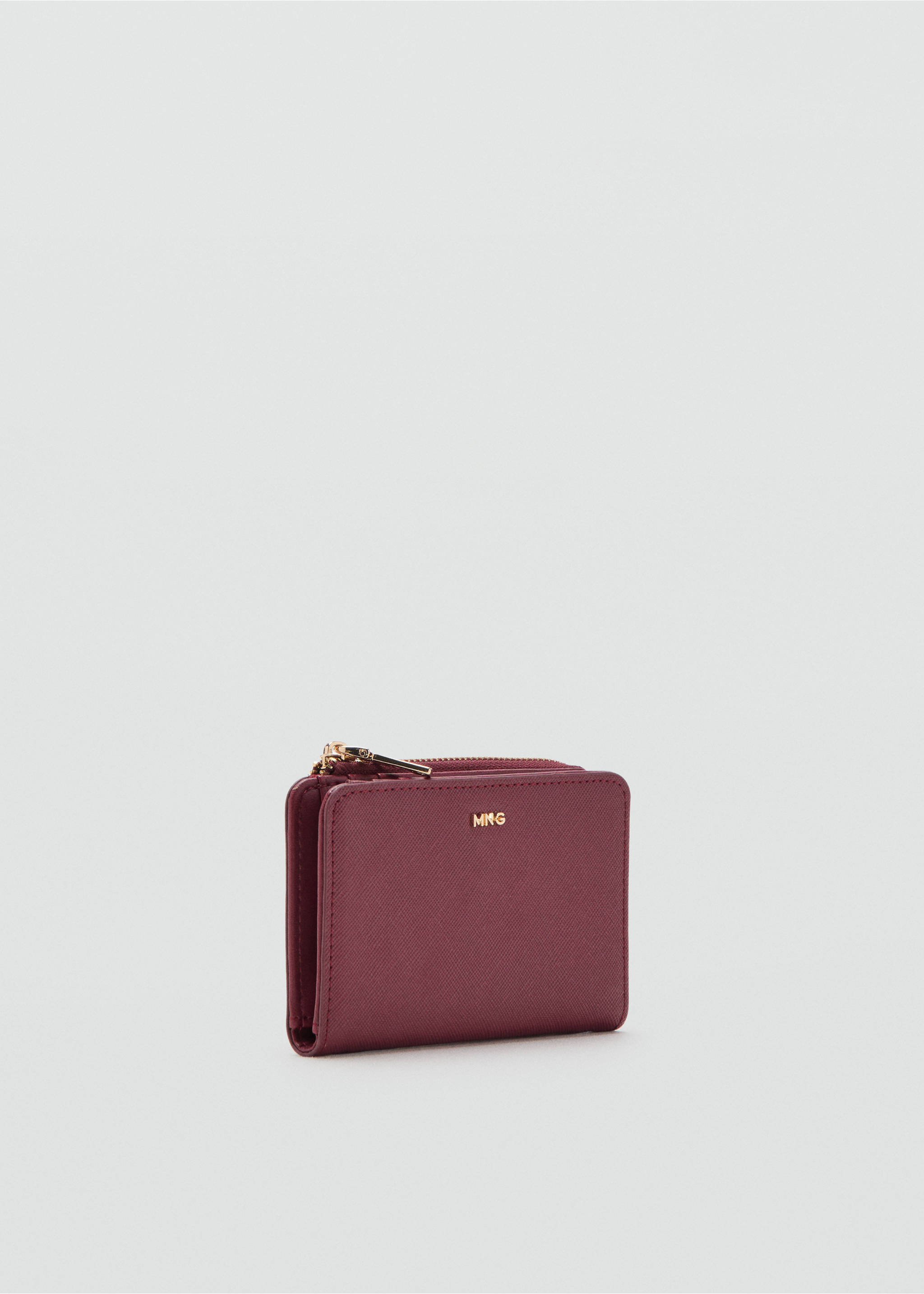 Safiano-effect wallet with flap - Medium plane, Burgundy. Ref: 27061306-00.