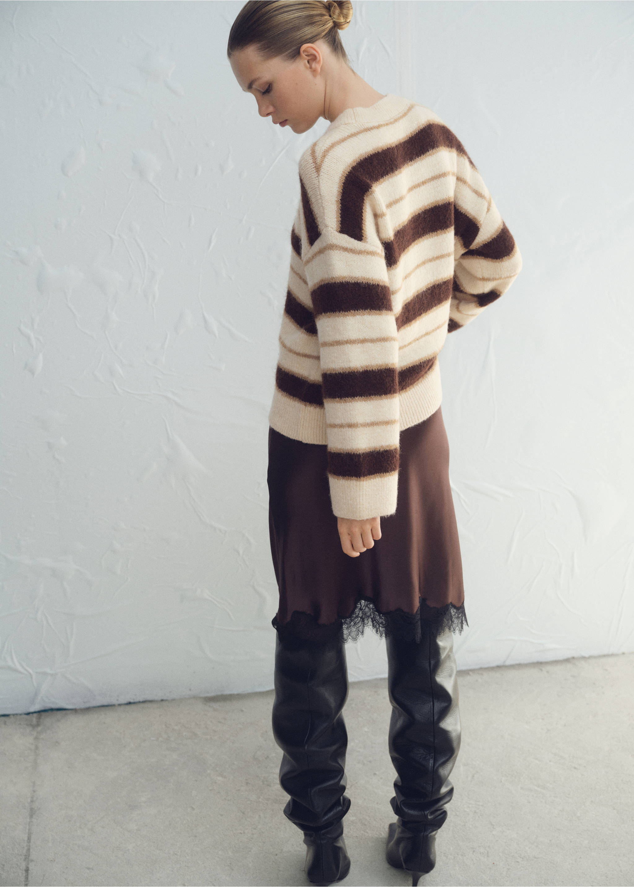 条纹针织毛衣 - null, 米色. Ref: 27061307-00.