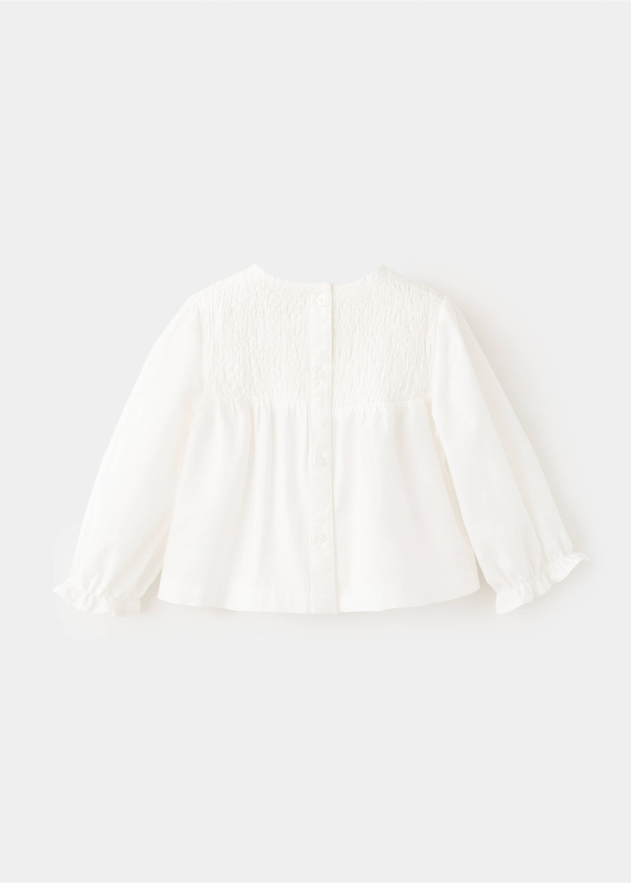 Blusa algodón fruncidos - Reverso del artículo, Blanco roto. Ref: 27061308-00.