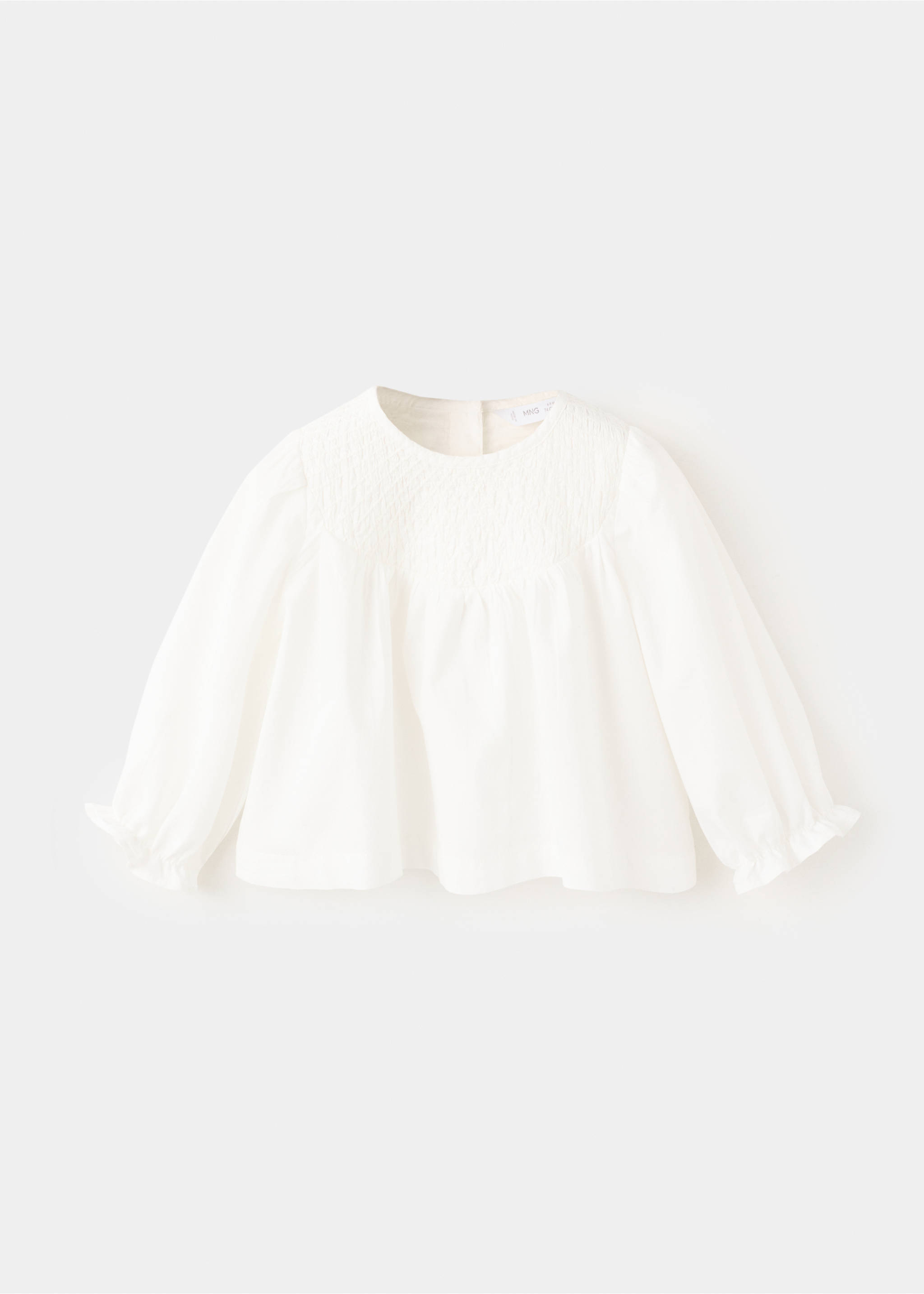Gathered cotton blouse - Article without model, Off White. Ref: 27061308-00.