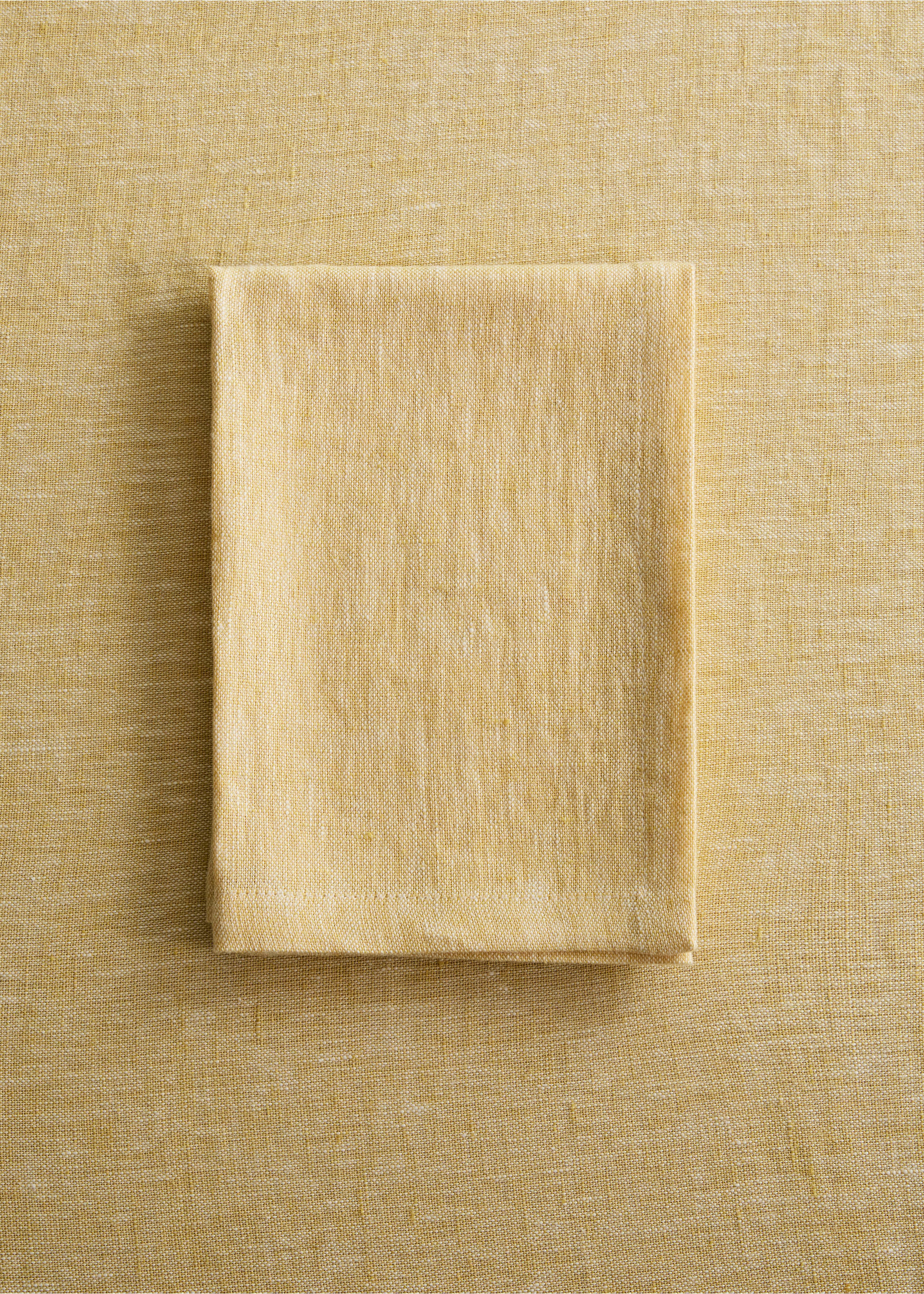 Guardanapos de 100% linho com efeito mesclado - Plano geral, Amarelo. Ref: 27061310-00.