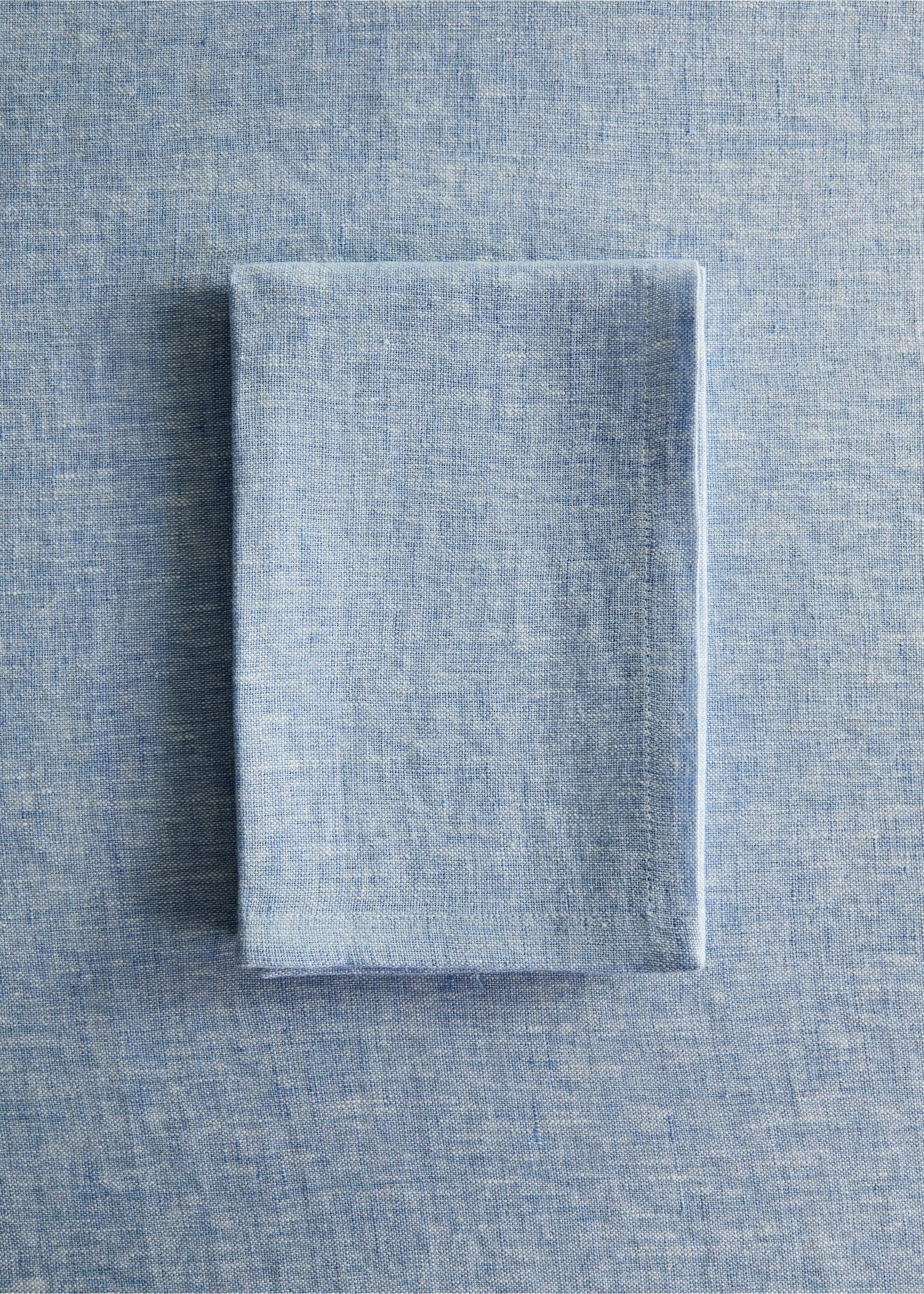 100% linen napkins with a melange effect - General plane, Blue. Ref: 27061310-00.