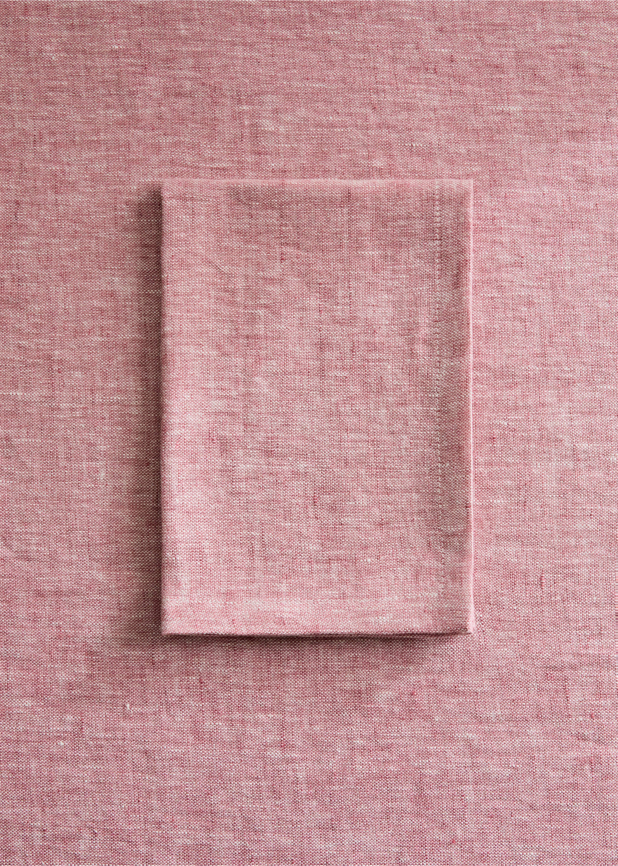 100% linen napkins with a melange effect - General plane, Pink. Ref: 27061310-00.