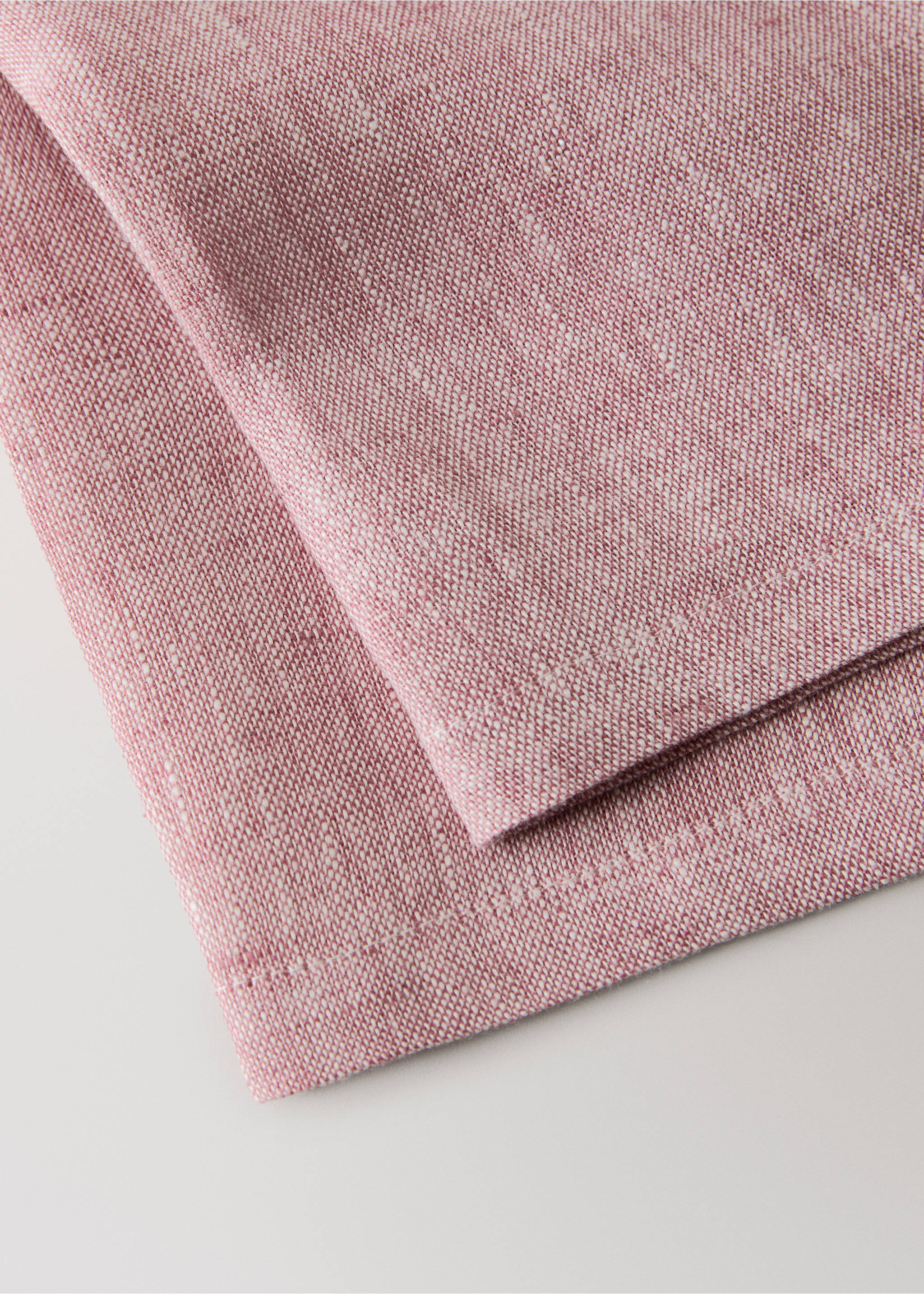 100% linen napkins with a melange effect - Details of the article 2, Pink. Ref: 27061310-00.