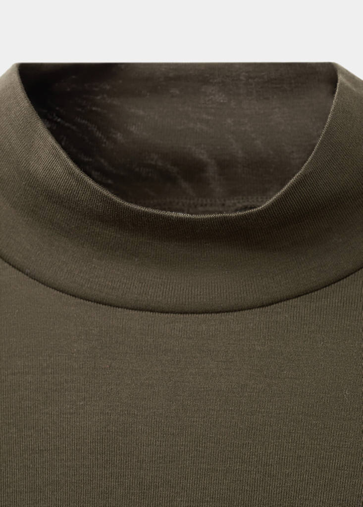 Perkins-neck long-sleeved t-shirt — Chocolate