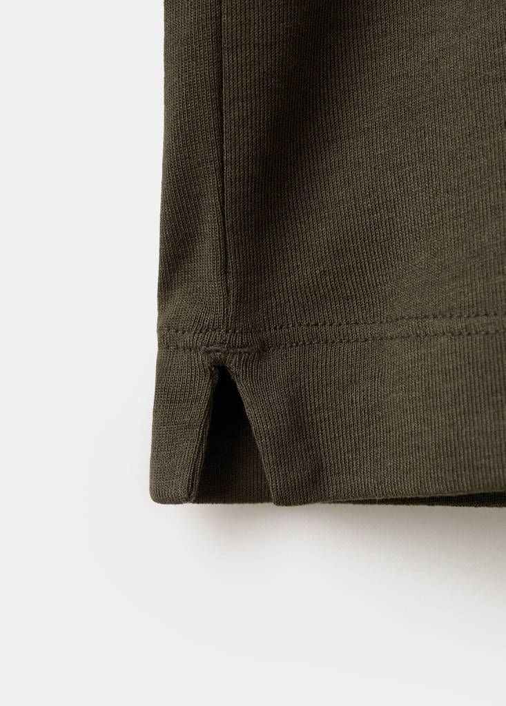 Perkins-neck long-sleeved t-shirt — Chocolate