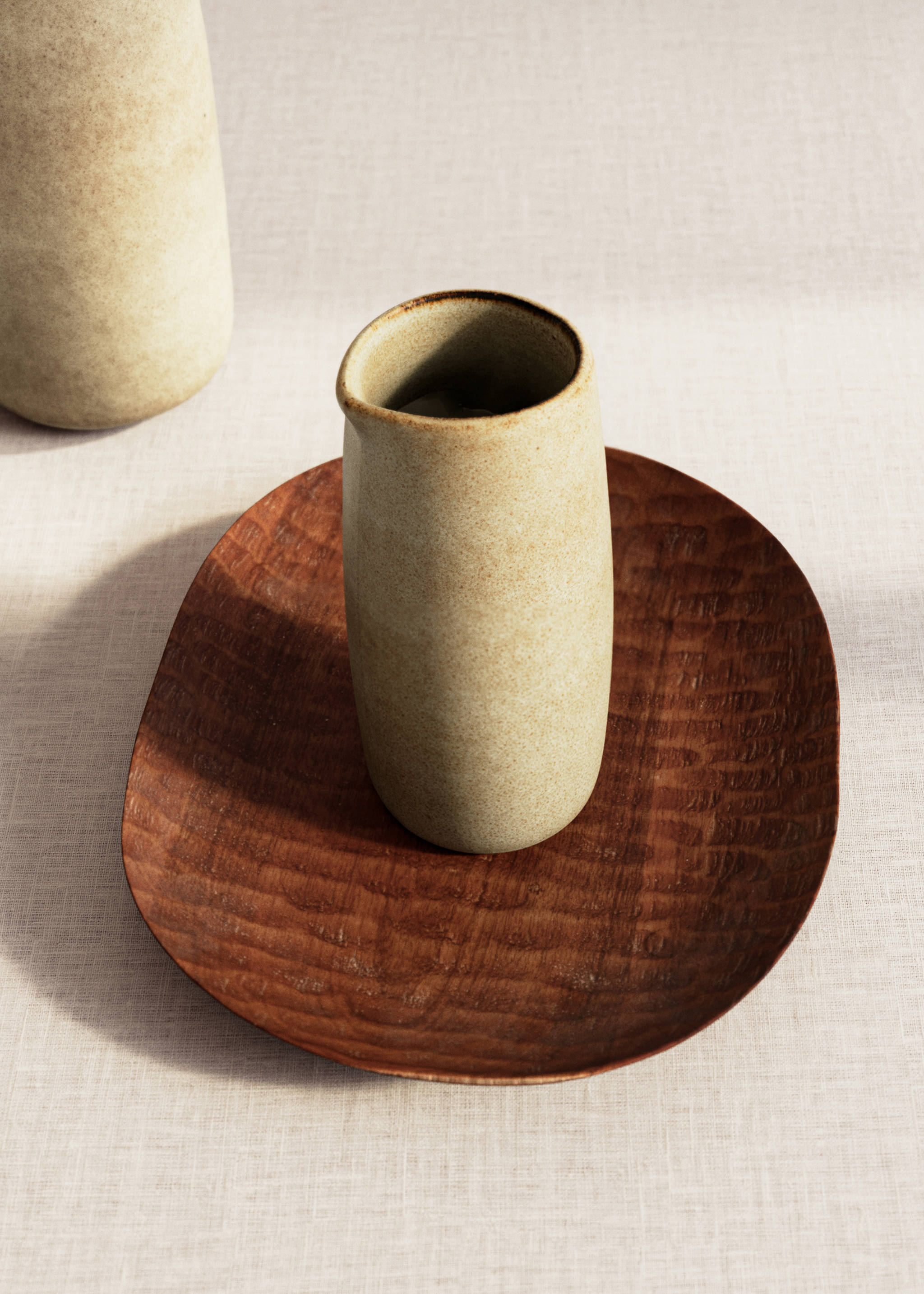 Stoneware milk jug - General plane