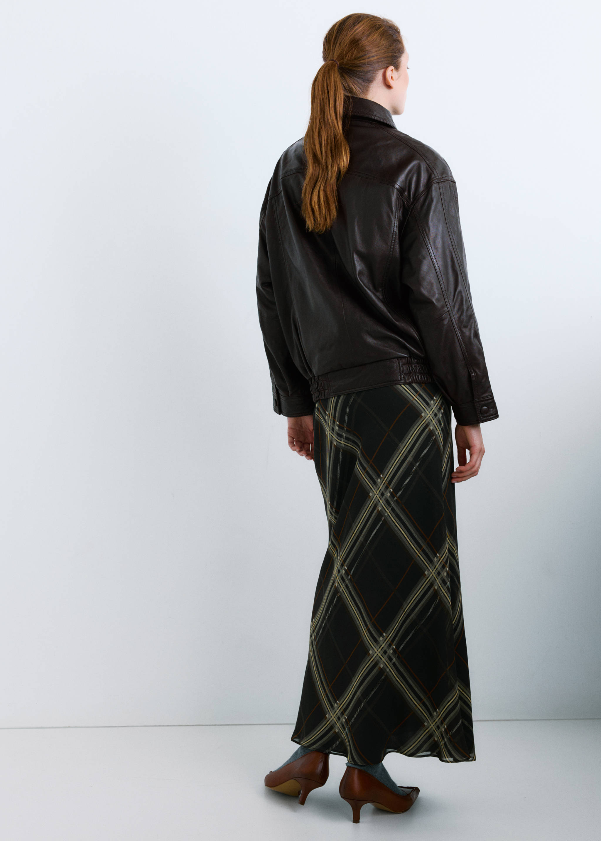 Checked long skirt - Reverse of the article