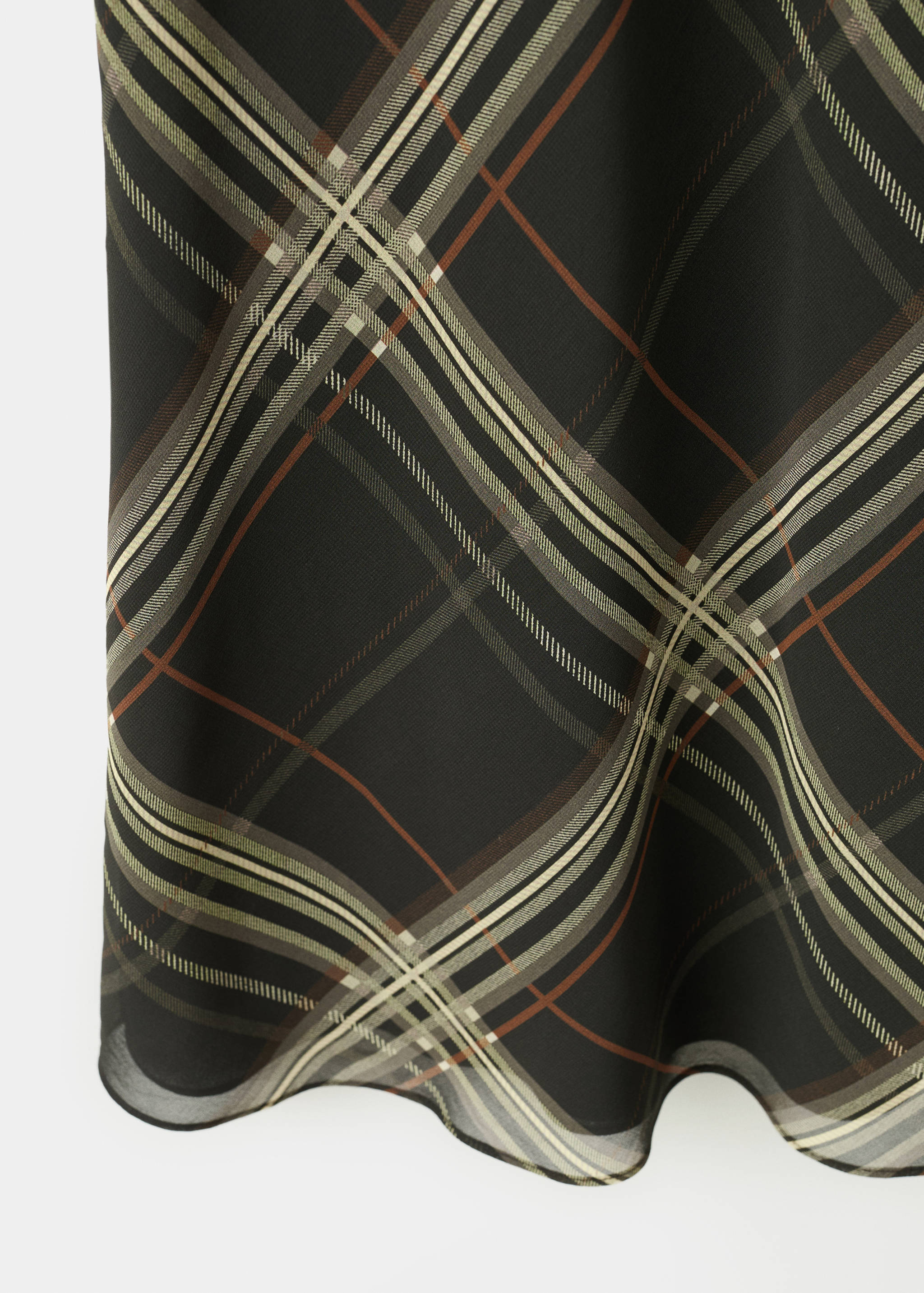 Checked long skirt - Details of the article 0