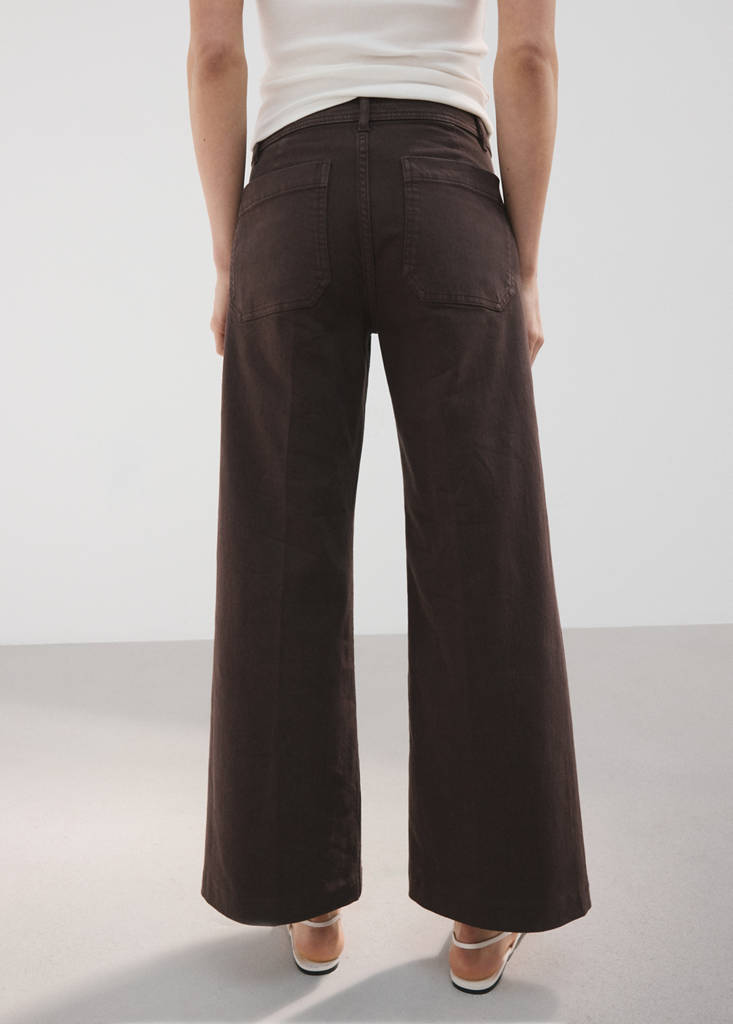 Wide leg jeans with pockets — Chocolate