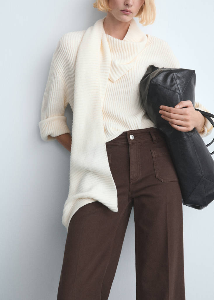 Wide leg jeans with pockets — Chocolate